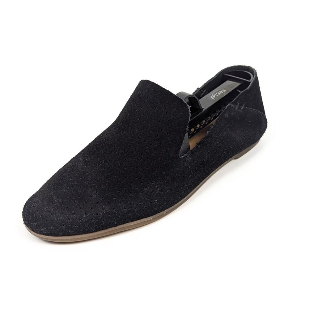 Lucky Brand Caldyn Black Suede Perforated Loafer Size 6.5